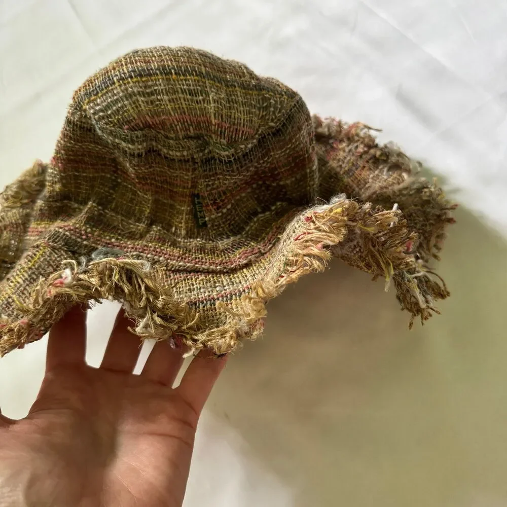 Hemp Bucket Hat Fringe Multi Color Beach Boho Summer - Picture 5 of 5